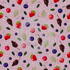Vector seamless berries pattern