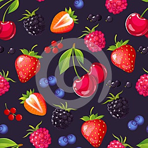 Vector seamless berries pattern