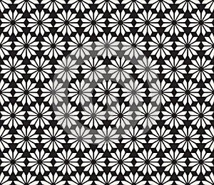 Vector Seamless Black and White Floral Pattern