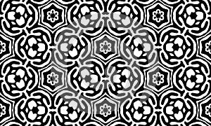 Vector Seamless Black and White Organic Rounded Jumble Maze Lines Patterns.