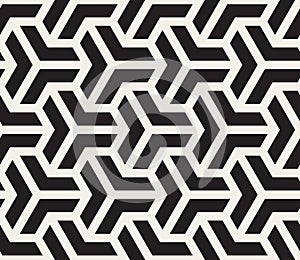 Vector Seamless Black And White Geometric Grid Pattern