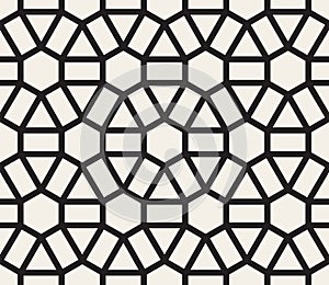 Vector Seamless Black and White Geometric Lace Pattern