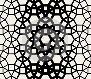 Vector Seamless Black & White Geometric Lace Pattern