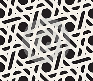 Vector Seamless Black and White Geometric Pattern