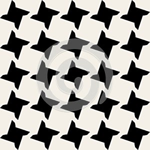 Vector Seamless Black and White Geometric Star Tile Pattern