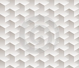 Vector Seamless Black And White Gradient Abstract Geometric Hexagonal Cube Pattern