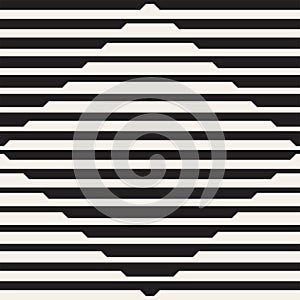 Vector seamless black and white halftone lines pattern. Abstract geometric retro background design.