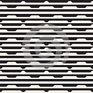 Vector seamless black and white halftone lines pattern. Abstract geometric retro background design.