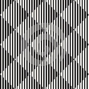 Vector seamless black and white halftone lines pattern. Abstract geometric retro background design.