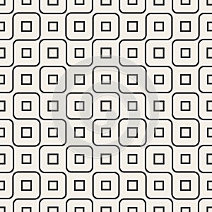 Vector Seamless Black And White Irregular Wavy Lines Geometric Pattern