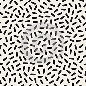 Vector Seamless Black And White Jumble Geometric Lines Memphis Pattern