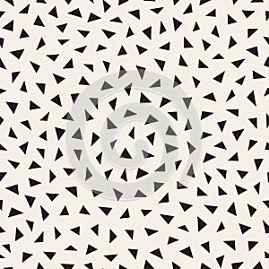 Vector Seamless Black And White Jumble Triangle Pattern