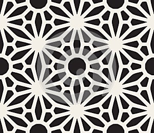 Vector Seamless Black and White Lace Floral Pattern