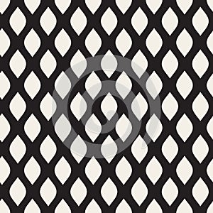 Vector Seamless Black and White Leaf Shape Pattern