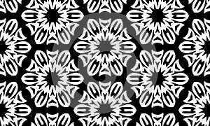 Vector Seamless Black and White Organic Rounded Jumble Maze Lines Patterns.