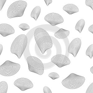 Vector seamless black and white pattern. Spiral stylish texture.