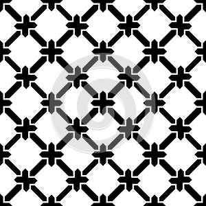 Vector seamless black & White retro pattern design