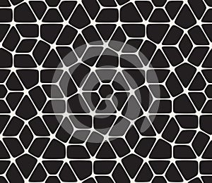 Vector Seamless Black and White Rounded Lace Pattern