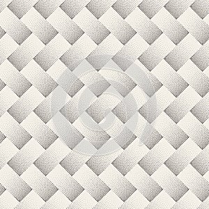 Vector Seamless Black and White Stippling Halftone Gradient Rectangles Pattern