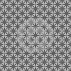 Vector Seamless black and whitel Floral Organic Triangle Lines Hexagonal Geometric Pattern