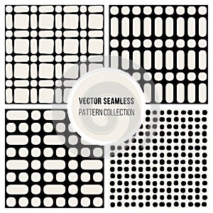 Vector Seamless Black and Wite Geometric Pattern Collection