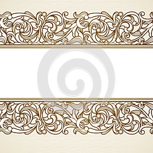 Vector seamless border in Victorian style.