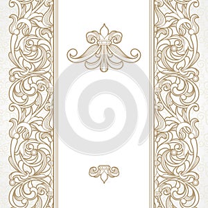Vector seamless border in Victorian style.