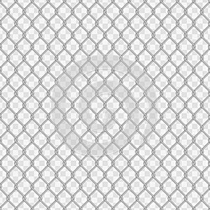 Vector seamless chain link fence background.