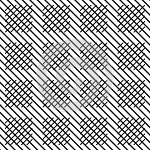 Vector seamless check lines pattern black and white. abstract background wallpaper. vector illustration.