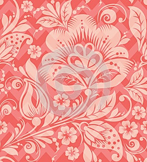 Vector Seamless chevron floral Background