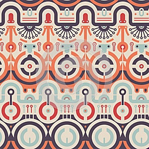 Vector Seamless Circles Concept Pattern