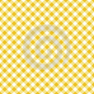 Vector seamless classic yellow table cloth texture with diagonal lines