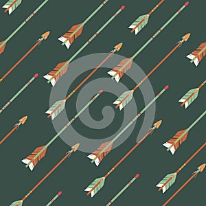 Vector seamless colorful ethnic pattern with arrows