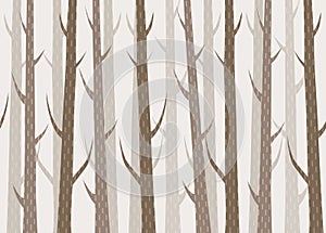 Vector seamless cute forest pattern