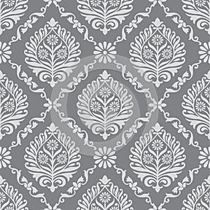 Vector seamless damask wallpaper pattern
