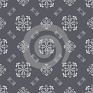 Vector seamless damask wallpaper pattern