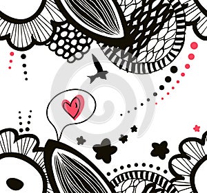 Vector seamless decorative floral pattern. Abstract drawn background. Summer texture.