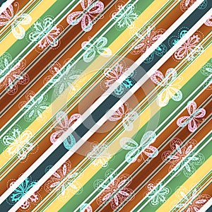 Vector seamless diagonal colorful striped pattern