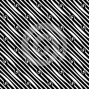 Vector seamless diagonal lines pattern black and white. abstract background wallpaper. vector illustration. Grey, lighting.