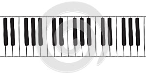 Vector seamless doodle pattern with hand drawn piano, harpsichord keys. Musical octave, notes in musical Western scale. Pianoforte photo