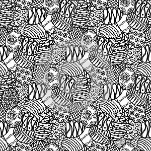 Vector seamless easter pattern featuring decorated eggs