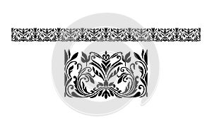 Vector Seamless fancy floral and doodle border
