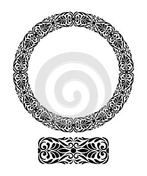 Vector Seamless fancy floral and doodle border