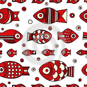 Vector seamless fish pattern