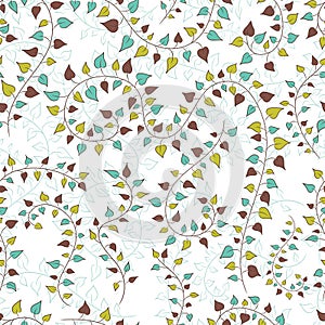 Vector seamless floral background with clambering plants