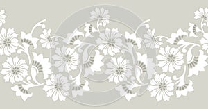 Vector seamless floral border design