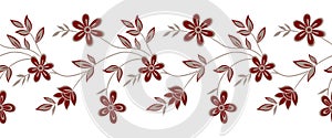 Vector seamless floral border design