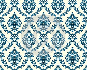 Vector seamless floral damask pattern photo