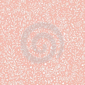 Vector seamless floral pattern. Hand draw, doodles