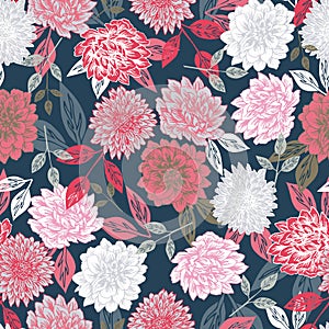 Vector seamless floral print background